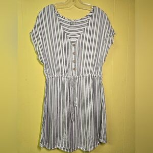 Beach Striped Button-Down Dress